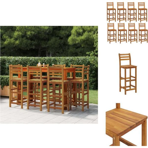 Vidaxl Sgabelli Da Bar 8 Pz. Legno Massiccio Di Acacia - Sedie Da Giardino-image