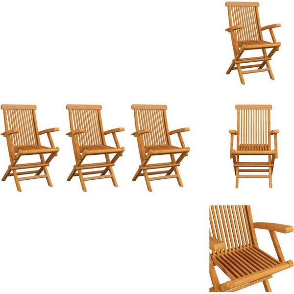 Vidaxl Sedie Da Giardino 3 Pz. Legno Massiccio Teak - Sedie Da Giardino-image