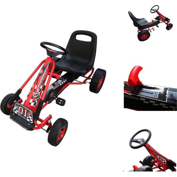 Go Kart Rosso 96 X 60 X 56 Cm - Girello & Scivolo & Veicoli A Pedali-image