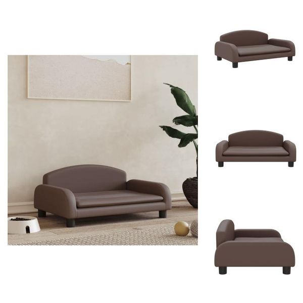 Vidaxl Letto Per Cani Marrone 70X45X30 Cm In Pelle Finta - Letti Per Cani-image
