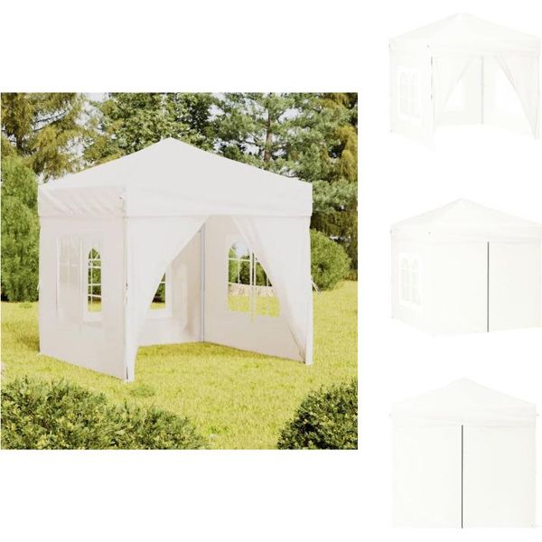 Vidaxl Tenda Per Feste Pieghevole Con Pareti Laterali Bianca 2X2 M - Padiglioni E Tende Per Feste-image