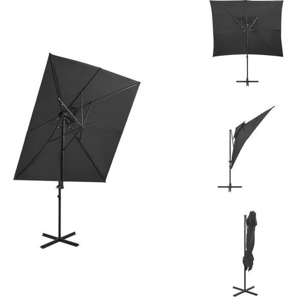 Vidaxl Ampel Ombrello Con Ventilazione Antracite 250X250 Cm - Ombrelloni E Parasole-image