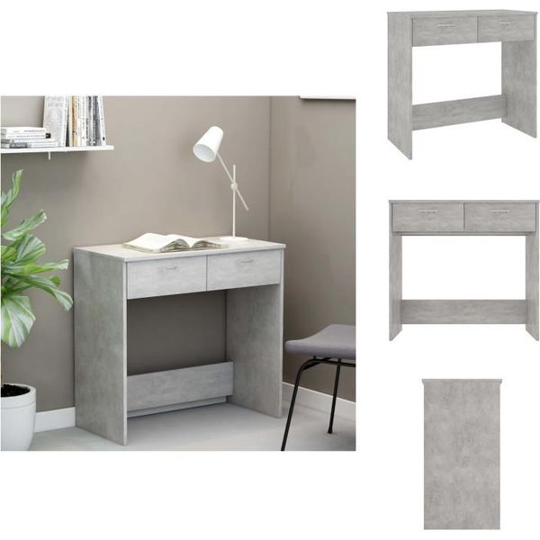 Vidaxl Scrivania Grigio Cemento 80X40X75 Cm In Legno - Scrivanie-image