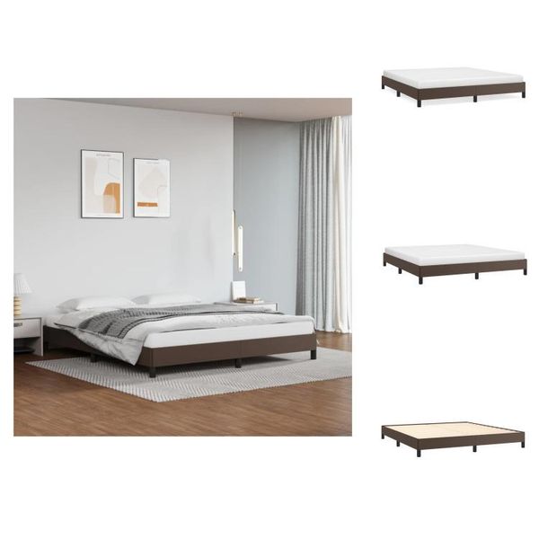 Vidaxl Struttura Letto Marrone 180X200 Cm In Pelle Finta - Letti E Strutture Letto-image
