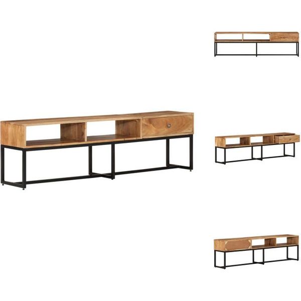 Mobile Tv Vidaxl 160X30X45 Cm In Legno Massiccio Di Acacia - Mobili Tv-image