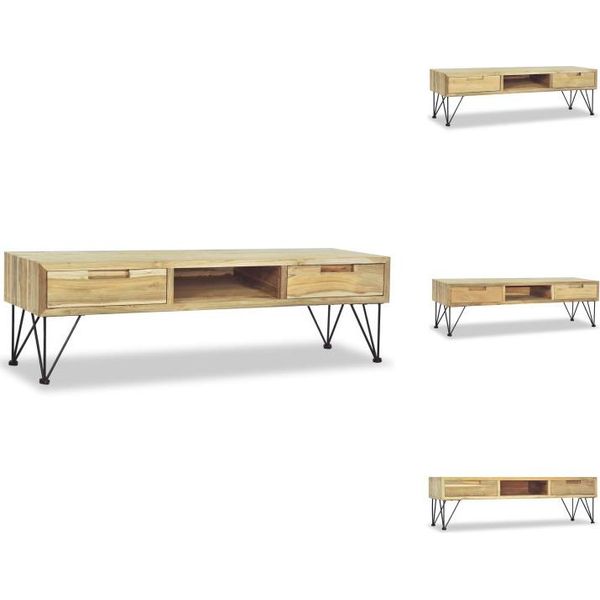 Mobile Tv Vidaxl 120 X 35 X 35 Cm In Teak Massiccio - Mobili Tv-image