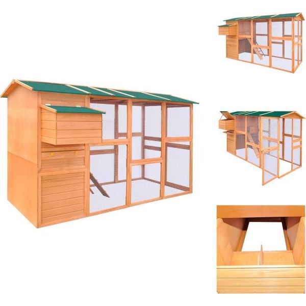Vidaxl Pollaio In Legno 295X163X170 Cm - Habitat E Recinti Per Piccoli Animali-image