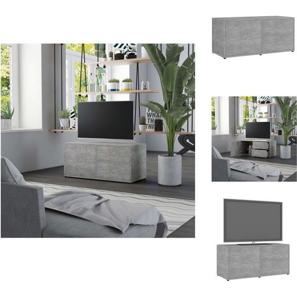 Vidaxl Mobile Tv Grigio Cemento 80X34X36 Cm Materiale A Base Di Legno - Mobili Tv-image