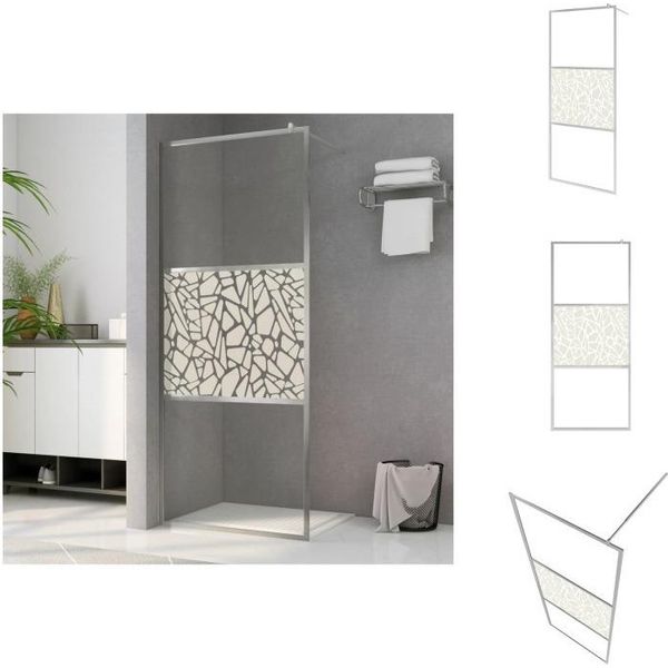 Vidaxl Schermo Doccia Per Cabina Doccia Esg Design Vetro Pietra 115X195 Cm - Schermi Doccia-image