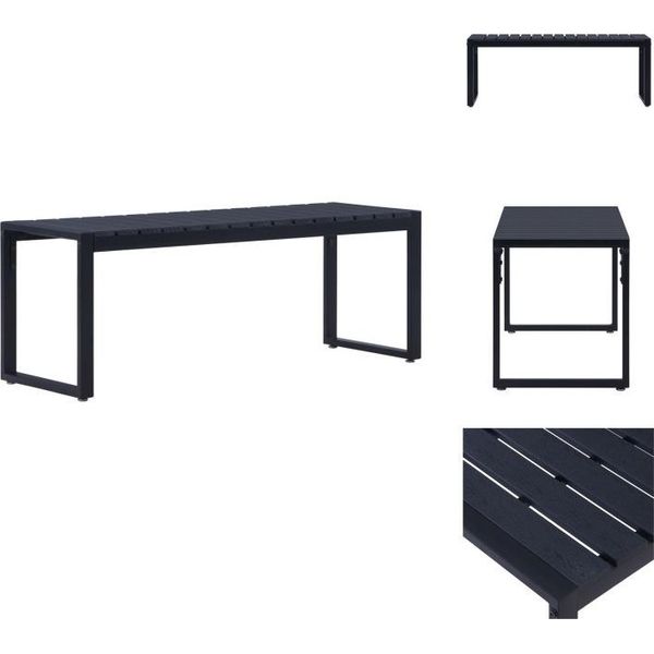Vidaxl Panchina Da Giardino 120,5 Cm Ps Board Nero - Panchine Da Giardino-image