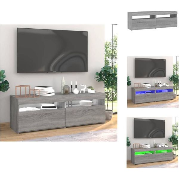 Vidaxl Mobili Tv 2 Pezzi Con Luci Led Grigio Sonoma 60X35X40 Cm - Mobili Tv-image