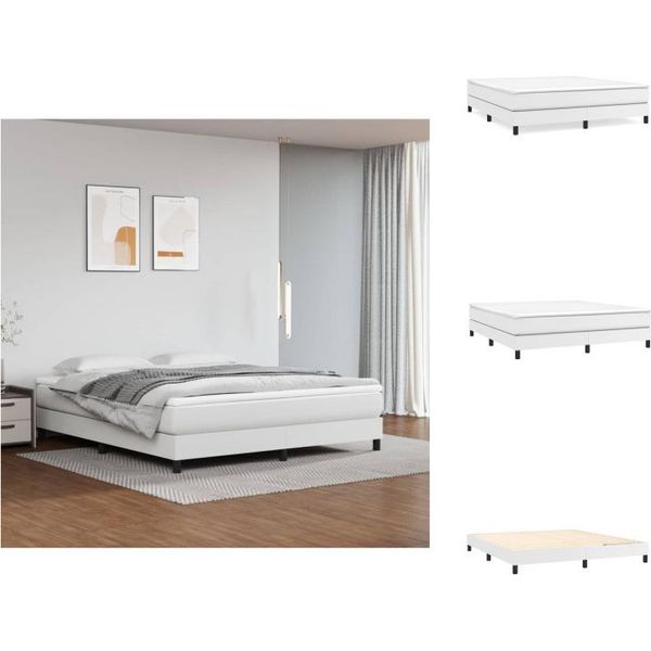 Vidaxl Letto A Molle Bianche 180X200 Cm In Pelle Finta - Letti & Strutture Letto-image