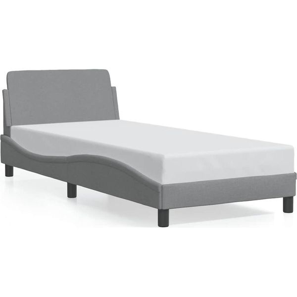 Vidaxl Struttura Letto "Dover"" Grigio Chiaro 90X200 Cm Tessuto"-image