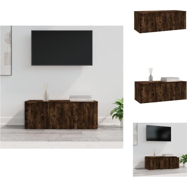 Mobile Tv Vidaxl Rovere Fumé 80X34X30 Cm Materiale A Base Di Legno - Mobili Tv-image