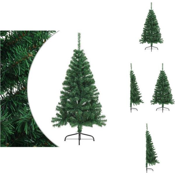 Vidaxl Mezzo Albero Di Natale Artificiale Con Supporto Verde 120 Cm Pvc - Alberi Di Natale-image