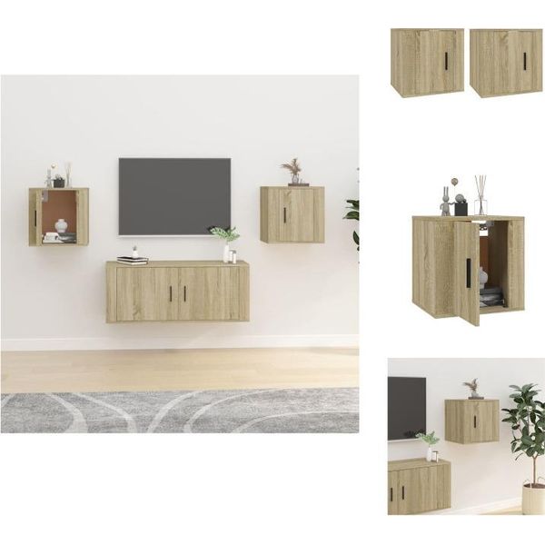 Vidaxl Pareti Tv 2 Pezzi Rovere Sonoma 40X34,5X40 Cm - Mobili Tv-image