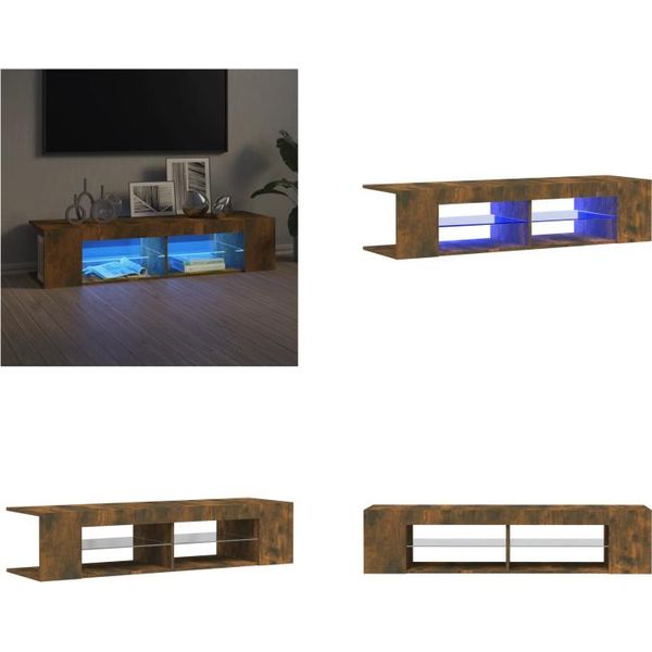 Vidaxl Mobile Tv Con Luci Led Rovere Fumé 135X39X30 Cm - Mobile Tv - Mobili Tv - Mobili Tv - Porta Tv-image