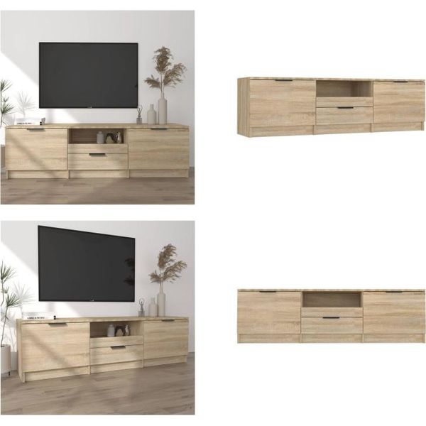 Mobile Tv Vidaxl Rovere Sonoma 140X35X40 Cm Materiale A Base Di Legno - Mobile Tv - Mobile Tv - Porta Tv - Mobili Tv-image