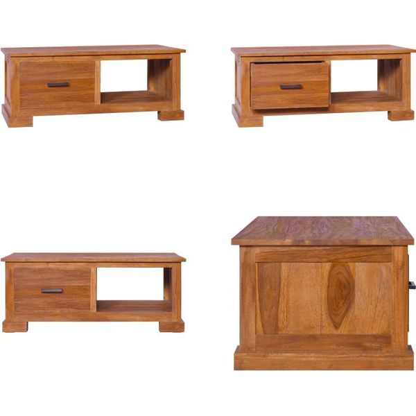 Mobile Tv Vidaxl 90X50X37 Cm In Teak Massiccio - Mobile Tv - Credenza - Credenze - Mobile Laterale-image