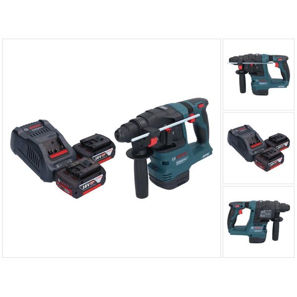 Bosch Gbh 18V-22 Trapano A Percussione Professionale A Batteria 18 V 1,9 J Sds Plus Brushless + 2X Batteria Ricaricabile 5,0 Ah + Caricabatterie-image