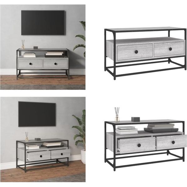 Vidaxl Mobile Tv Grigio Sonoma 80X35X45 Cm In Legno - Mobile Tv - Mobili Tv - Mobili Tv - Porta Tv-image