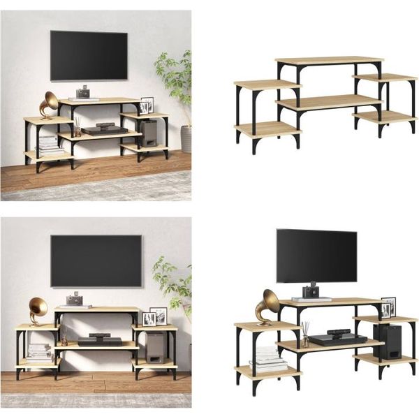 Mobile Tv Vidaxl Rovere Sonoma 117X35X52 Cm Materiale A Base Di Legno - Mobile Tv - Mobile Tv - Mobile Tv - Supporto Tv-image