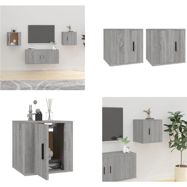 Vidaxl Mobili Tv A Parete 2 Pz. Grigio Sonoma 40X34,5X40 Cm - Mobile Tv A Parete - Mobile Tv A Parete - Mobile Tv - Console Tv-image