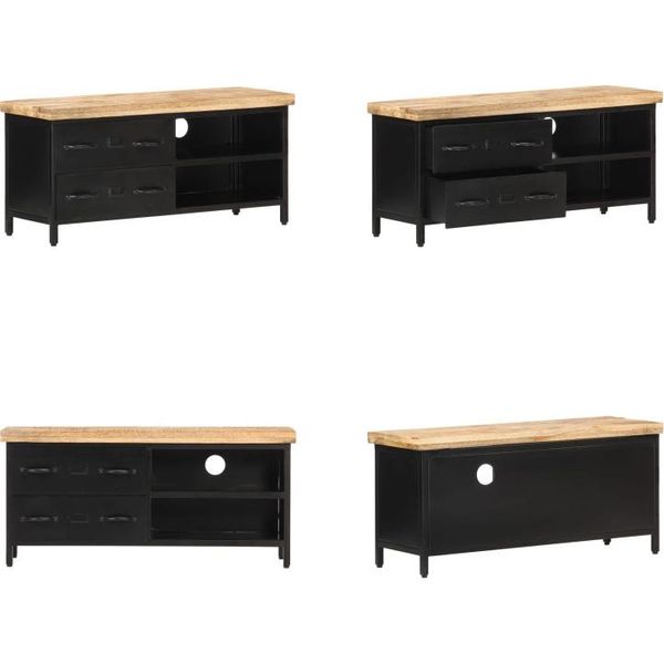 Vidaxl Mobile Tv 90X30X41 Cm Legno Di Mango Grezzo - Mobile Tv - Mobili Tv - Mobile Di Legno - Mobili Di Legno-image