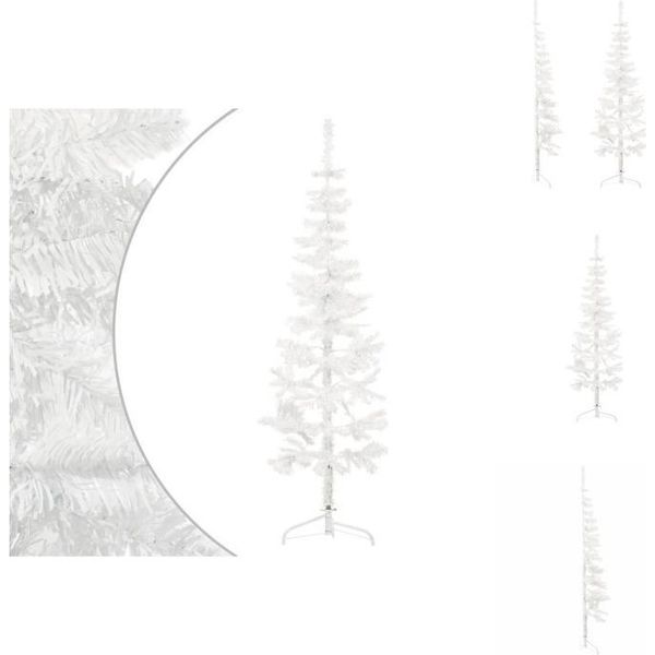 Vidaxl Mezzo Albero Di Natale Artificiale Con Supporto Slim Bianco 120 Cm - Alberi Di Natale-image