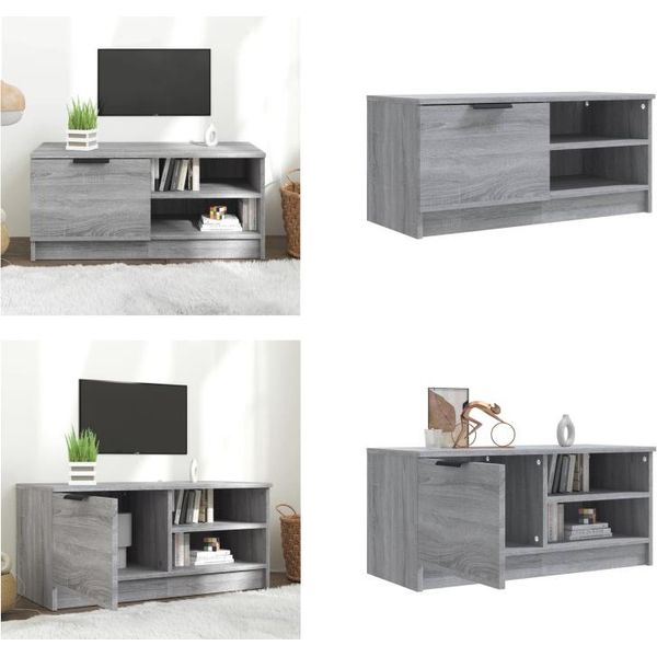 Vidaxl Mobile Tv Grigio Sonoma 80X35X36,5 Cm In Legno - Mobile Tv - Mobili Tv - Porta Tv - Mobili Tv-image