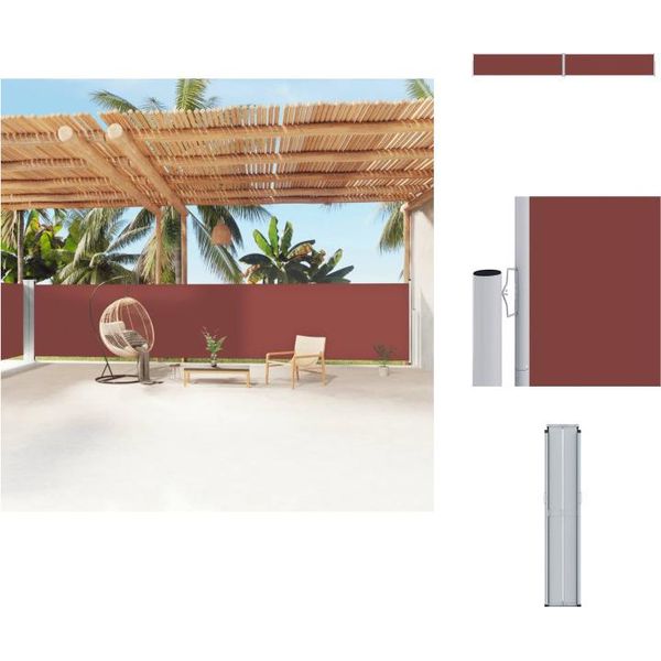Vidaxl Tenda Laterale Estensibile Marrone 160X1200 Cm - Ombrelloni E Tende Da Sole-image