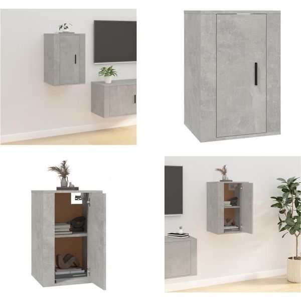 Vidaxl Mobile Tv A Parete Grigio Cemento 40X34,5X60 Cm - Mobile Tv A Parete - Mobile Tv A Parete - Mobile Tv - Console Tv-image