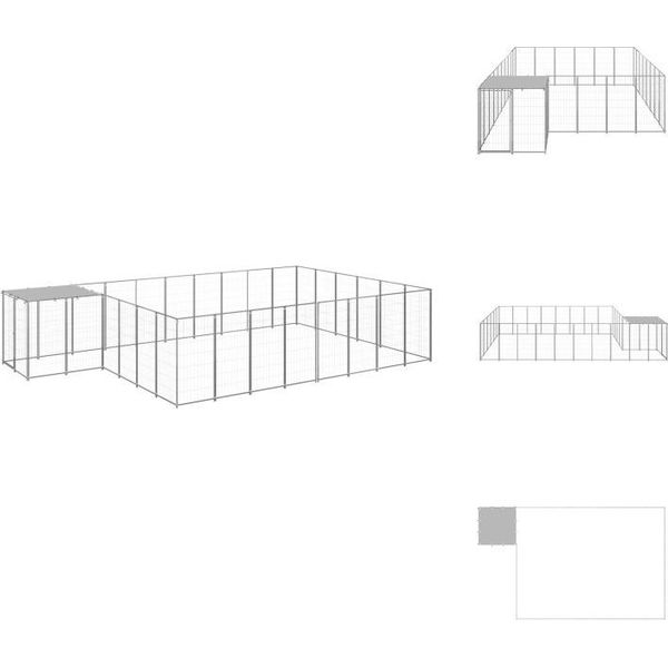 Cuccia Per Cani Vidaxl Silver 15,73 M² In Acciaio - Cucce E Recinti Per Cani-image