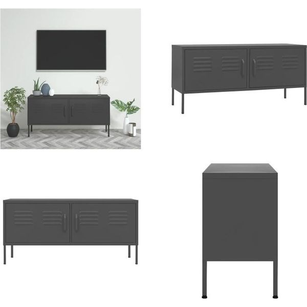 Vidaxl Mobile Tv Antracite 105X35X50 Cm In Acciaio - Mobile Tv - Mobile Tv - Mobile Hifi - Mobile Hifi-image