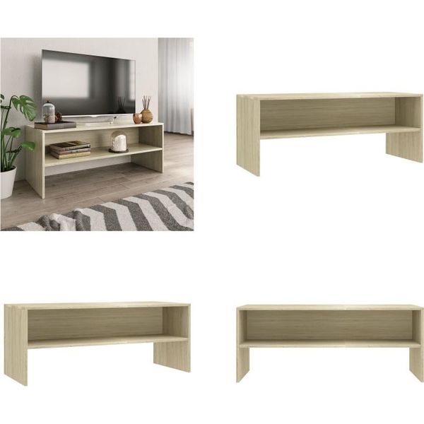 Mobile Tv Vidaxl Rovere Sonoma 100X40X40 Cm In Legno - Mobile Tv - Mobile Tv - Tavolo Tv - Tavoli Tv-image