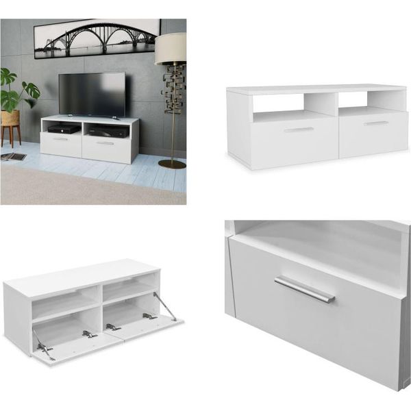 Vidaxl Mobile Tv In Legno 95X35X36 Cm Bianco - Mobile Tv - Mobili Tv - Porta Tv - Porta Tv-image