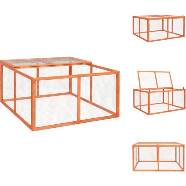 Vidaxl Conigliera 124X120X60 Cm In Legno Massiccio Di Abete - Habitat E Recinti Per Piccoli Animali-image