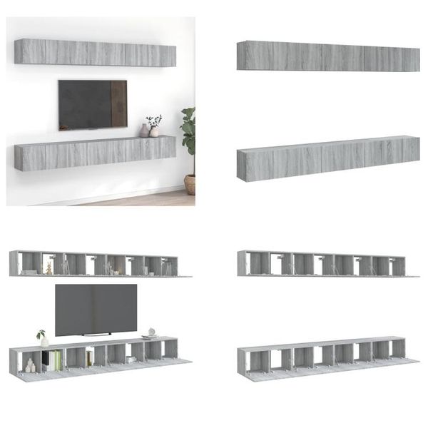 Vidaxl Set Di 8 Mobili Tv Grigio Sonoma 60X30X30 Cm In Legno - Mobile Tv - Mobile Tv - Mobile Tv - Supporto Tv-image