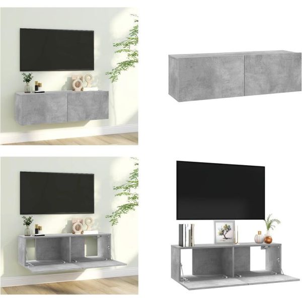 Vidaxl Mobile Tv Grigio Cemento 100X30X30 Cm Materiale A Base Di Legno - Mobile Tv - Mobili Tv - Mobili Tv - Credenza-image