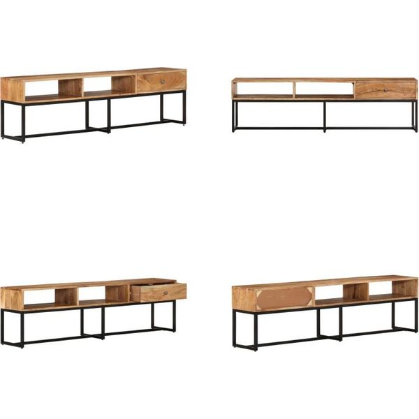 Vidaxl Mobile Tv 160X30X45 Cm In Legno Massiccio Di Acacia - Mobile Tv - Mobile Tv - Mobile Tv In Legno - Porta Tv In Legno Massiccio-image