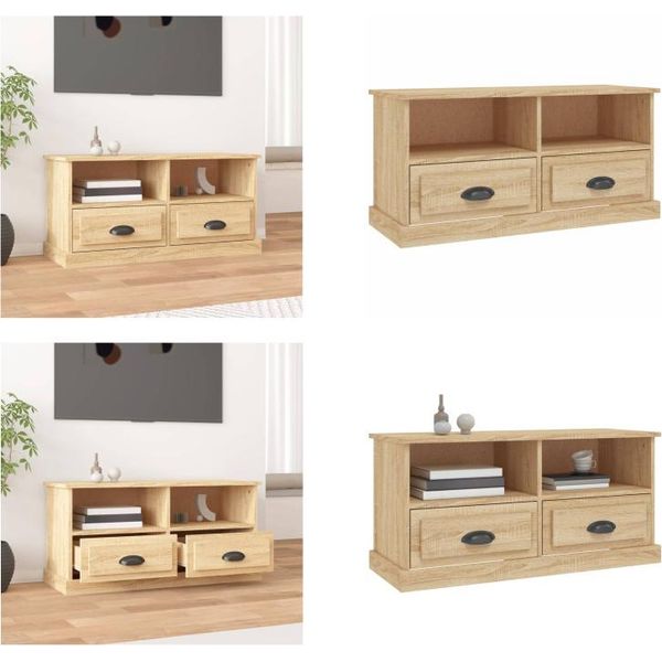 Mobile Tv Vidaxl Rovere Sonoma 93X35,5X45 Cm Materiale A Base Di Legno - Mobile Tv - Mobile Tv - Mobile Tv - Porta Tv-image
