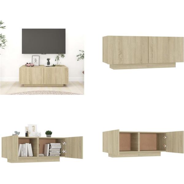 Mobile Tv Vidaxl Rovere Sonoma 100X35X40 Cm Materiale A Base Di Legno - Mobile Tv - Mobile Tv - Mobile Tv - Mobile Tv-image
