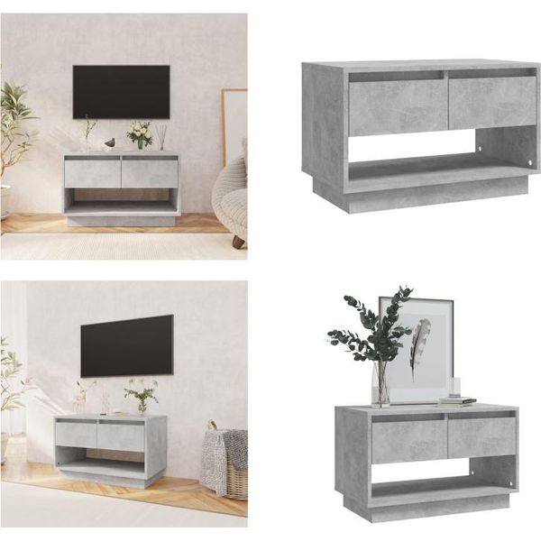 Vidaxl Mobile Tv Grigio Cemento 70X41X44 Cm In Legno - Mobile Tv - Mobile Tv - Mobiletto Tv - Mobiletto Basso - Mobiletto Stereo-image