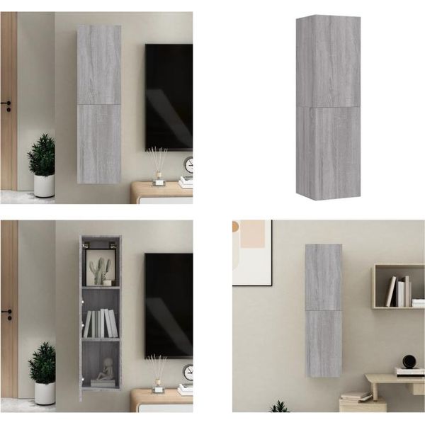 Vidaxl Mobile Tv A Parete Grigio Sonoma 30,5X30X110 Cm - Mobile Tv A Parete - Mobile Tv - Mobile Tv - Mobili Tv-image
