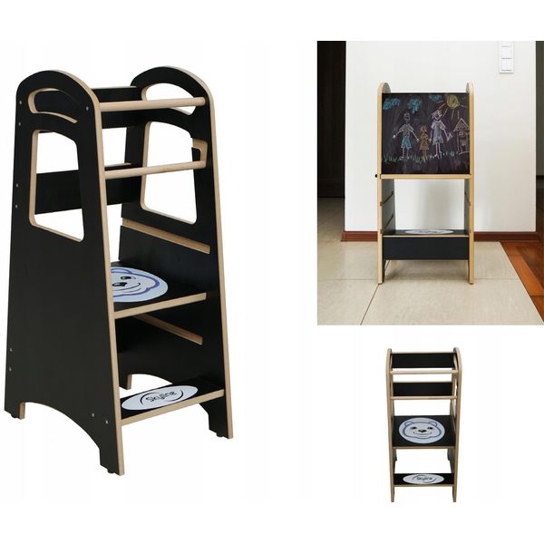 Skyline Torre Di Apprendimento E In Piedi Bambino Da 1 Anno Torre Di Apprendimento Montessori Sgabello Per Bambini Aiuto Cucina Seggioloni Per Bambini Lavagna Pieghevole-image