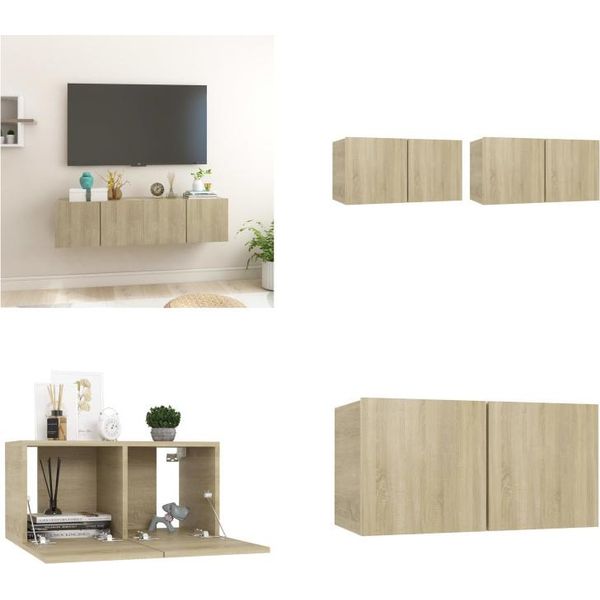 Vidaxl Pensili Tv 2 Pezzi Rovere Sonoma 60X30X30 Cm - Mobile Tv - Mobili Tv - Mobili Tv - Mobili Tv-image