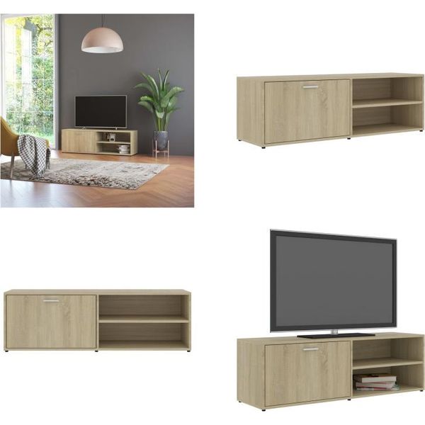 Mobile Tv Vidaxl Rovere Sonoma 120X34X37 Cm Materiale A Base Di Legno - Mobile Tv - Mobili Tv - Mobile Tv - Mobili Tv-image