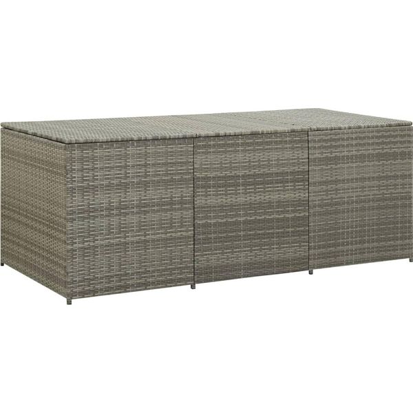 The Living Store Gartenbox Poly Rattan 180X90X70 Cm Grau-image