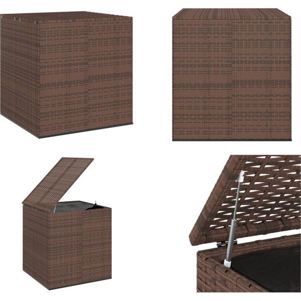 Vidaxl Scatola Per Cuscini Da Giardino In Pe Rattan 100X97,5X104 Cm Marrone - Scatola Per Cuscini - Scatola Per Cuscini In Pe Rattan - Scatola Di Stoccaggio-image