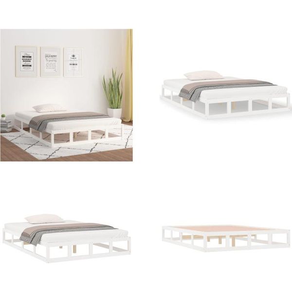 Vidaxl Letto In Legno Massiccio Bianco 120X200 Cm - Struttura Letto - Letto - Struttura Letto In Legno-image